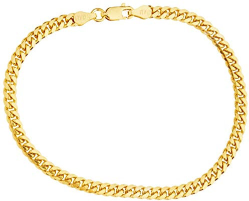 .iced-out. Sterling 925er Silber Panzerkette Armband MIAMI 4mm gold 22c