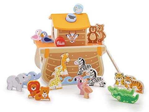 Trudi Arche Noah | Sevi | Holzspielzeug für Kinder von einem Jahr. Sevi Geschenke für Kinder in den ersten Monaten | 24x24x17cm | Infant Toys | Modell 88015