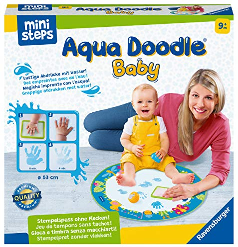 Ravensburger ministeps 4181 Aqua Doodle Baby - Fleckenfreies Stempeln mit Wasser - Erstes Stempelset für Babys ab 9 Monaten - Mit magischer Stoffmatte, 440 g