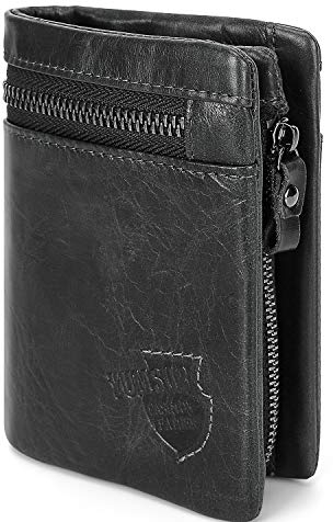 YumSur Leder Herren Geldbörse mit RFID Schutz, Geldbeutel Portemonnaie, Herrengeldbeutel Brieftasche, Münzbeutel Wallet, Kreditkarterhalter Biofold Vintage Multifunktion Geldbeutel
