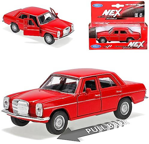 alles-meine.de GmbH Mercedes-B 200/8 Strich Acht Limousine Rot W114 W115 1967-1976 mit Rückzugsmotor ca 1/43 1/36-1/46 Welly Modell Auto