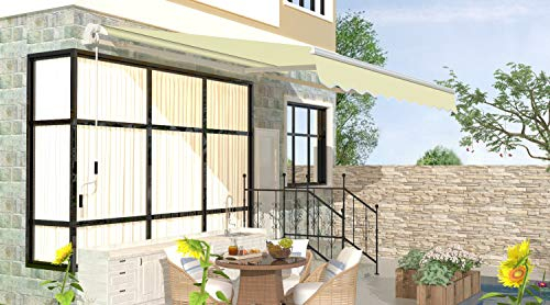 Schartec Gelenkarmmarkise M1100 in vielen Farben und Größen - manuelle Markise mit Handkurbel für Terasse und Balkon