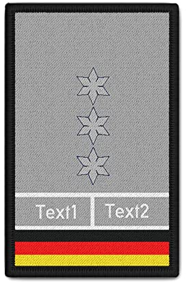 Copytec Rank Patch Polizei Dienstgrad zum Personalisieren gestalten 9,8x6cm #35433, Farbe:Grau