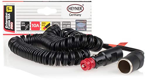 Heyner Car Cigarette Lighter Extension Cable 5 Meter 12V Adapter Plug Socket DC Power Supply Wire Spiral Lead 511350