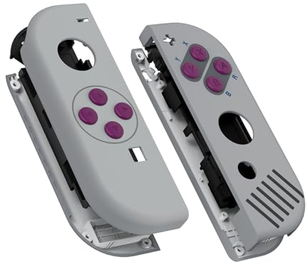 eXtremeRate Joycon Hülle & Buttons, DIY-Ersatz Gehäuse Case Grips Shell & Knöpfe Ersatztasten Umbau Zubehör für Nintendo Switch/Switch OLED Joycon Controller-Classic 1989 GB DMG-01 [KEIN Joy Con]