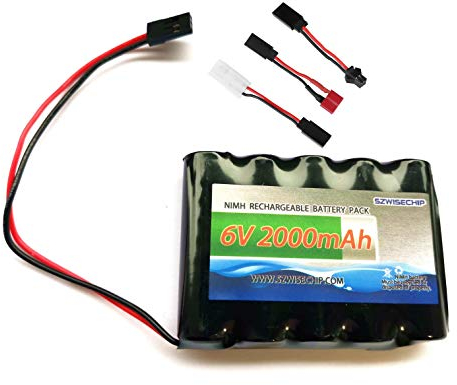 NiMH Receiver RX Battery with Hitec Connectors 6V 2000mAh High Capacity Rechargeable Battery Pack for Toys and Tools: RC Receivers, RC Aircrafts