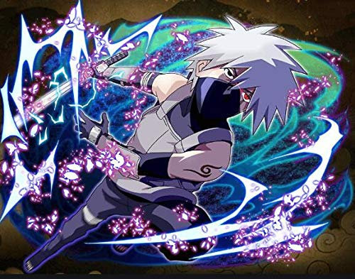 FHGFB DIY「Naruto Kakashi」Peinture À l'huile Peinture par Numero Cadeau Peinture À l'huile De Bricolage Numérique pour Enfants Adultes Peindre par Nombre Kits Home Decor sans Cadre 40x50cm