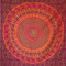 MOMOMUS Tapis/Drap/Tapisserie Murale Mandala – 100% Coton, Couleurs Vives, Style Oriental – Tenture Murale Mandala, Toile Murale et Tissu Mural Décoratif - Orange, 210 x 230 cm