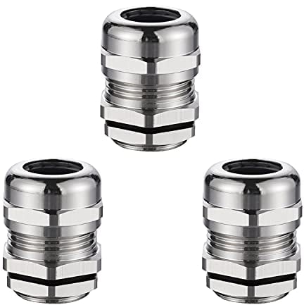 SRJQXH 3 Stück PG11 Metall Kabelverschraubungen IP68 Kabelverbinder, Wasserdicht und Staubdicht, Vernickelte Messingkabelverschraubungen für 5-10 mm Abzweigdosen Kabel