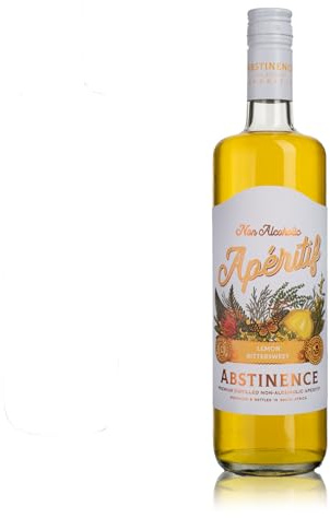 Abstinence - Alkoholfreier Spiritus – Zitronenbittersüßer Aperitif – Flasche mit 75 cl – eine Ehe aus spritziger Zitrone und aromatischem Buchu – alkoholfrei – destilliert und abgefüllt in Südafrika