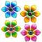 SUNNEKO Flower Wall Art Decoration Ornaments Indoor Outdoor Garden Yard Wall Hanging Sheds Walls Fences, Set of 4Pcs