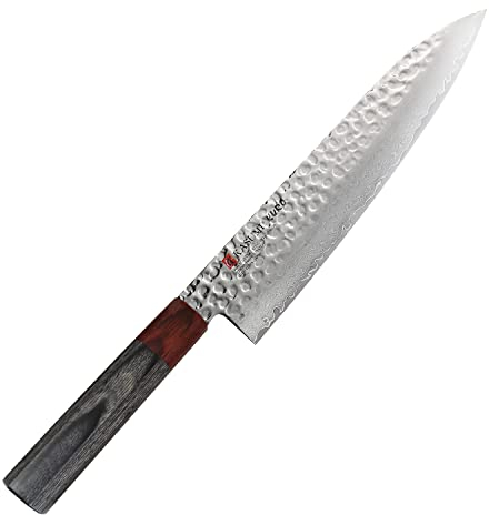 Kasumi Kuro Couteau japonais Chef 21 cm gris/rouge