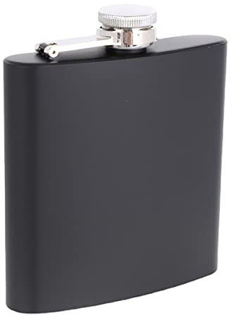 Flachmann für Spirituosen im Freien, Schnapskolben, 6 oz Edelstahl-Flachmann mit Trichter, 100% auslaufsicher, ideales Whisky-Flachmann-Geschenk für Männer zum Vatertagsgeschenk – schwarz matt