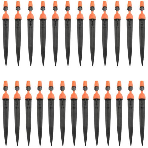 BGTXINGI 50Pcs(25Pairs) Micro Garden Irrigation Kit 360 Degree Adjustable Misting Drippers Atomizing Connector Spray Misting Dripped Closed Integral Emitter Nozzle Sprinkler Irrigation System