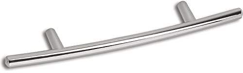 OBF 72 3871 29 Grimme Basic Schubladengriff Menorca Griff (gebogen) ø 8 mm, Breite 172 mm Möbelgriff ZN verchromt poliert, Silber, Lochabstand 96 mm