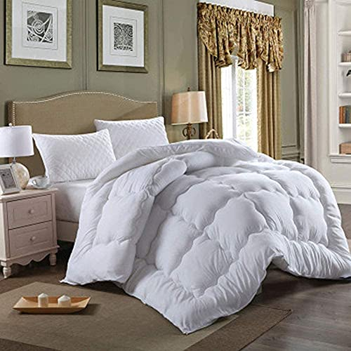 Ganzjahres-Daunen-Alternativ-Daunendecke mit Mikrofasereinsatz, atmungsaktiv, flauschig, gesteppt, für heiße Schläfer, Hotel, weiche Steppdecke-Gelb 180X210Cm(71X83Inch),Braun,220X240Cm(87X94Inch)