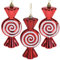 Set Christbaumanhänger Candy Cane, Christbaumschmuck zum Anhängen - Weihnachtskugel in Candy-Form, aus leichtem Kunststoff (13 x 7 x 4 cm, Bonbon rot, 3)