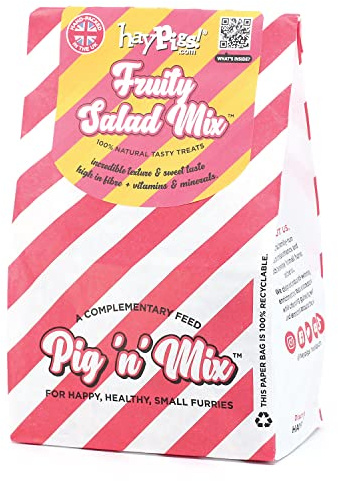 HayPigs! Pig 'n' Mix Fruity Salad 90g Guinea Pig Treats Refill Bag - Rabbit Treats Also Great for Rat, Hamster or as Treat for Boredom Breaker - Guinea Pig Gifts