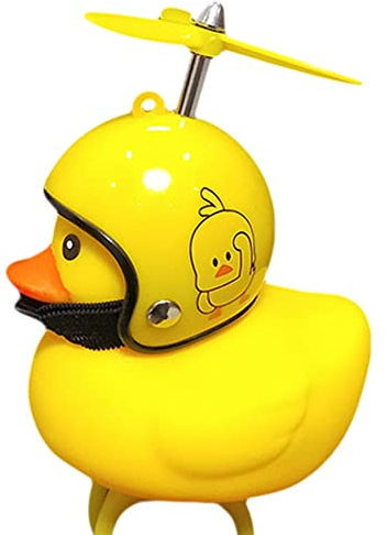 KRAISS Duck Fahrradklingel – gelbe Gummi-Ente Armaturenbrett-Dekorationen, Squeeze Duck Fahrradhupen und Fahrradlicht, Dekoration für Motorrad, Fahrradzubehör, Radfahren, Entenspielzeug