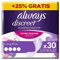 Always Discreet Inkontinenz-Slipeinlagen Für Frauen Long Plus Stück 30, Absorbieren Gerüche Und Nässe, Verhindern Auslaufen