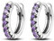 Orecchini a cerchio da donna in argento sterling Parmuz, semplici orecchini a cerchio con polsini Huggie piccoli viola semplici