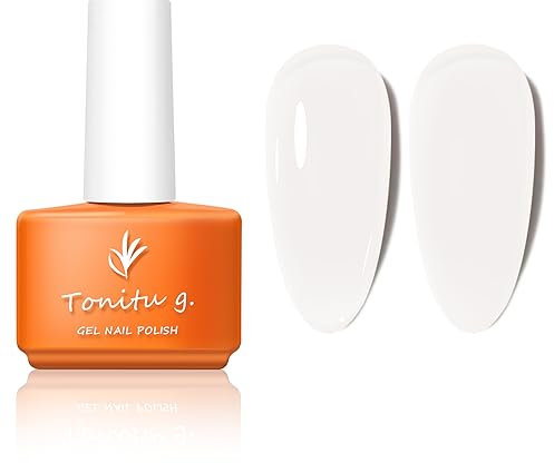 Tonitu G 7 ml 30 Farben Jelly Gel Nagellack 1 Stück, Nude Sheer Pink Milky Transparent Gellack, UV/LED Soak Off für Salon-Maniküre und Nail Art DIY zu Hause (SC034)