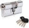 XFORT Colossus Polished Chrome 3 Star Kitemarked Euro Cylinder Lock 55EX/45 (100mm), British Standard TS007 Anti-Snap Barrel Lock, uPVC Door Lock.