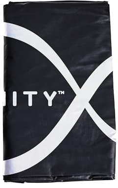 TP Toys 14ft Infinity Premium Round Trampoline Cover Includes Drainage Holes and Collapsed Enclosure - Round Black Polyethylene, Water Resistant, Dust Proof - Weather-Resistant Trampoline Cover.