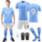 Fußballtrikot Kinder 2023/2024 Jungen Football Trikot Set, Schweißabsorbierenden Fußball Trikot Trainingsanzug Shirts Shorts und Socks, Nr.9 Jersey Fußballtrikot für Jungen Mädchen