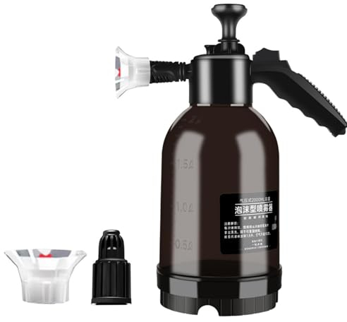 Pulverizador de espuma de nieve, botella de pulverización portátil de 2 litros, atomizador resistente a la corrosión, pulverizador de presión para limpieza de coche, riego de jardín (negro)