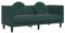 vidaXL Sofa, Polstersofa mit Kissen 2-Sitzer, Zweisitzer Loungesofa Designsofa für Wohnzimmer, Couch Wohnzimmersofa, Modern, Dunkelgrün Samt