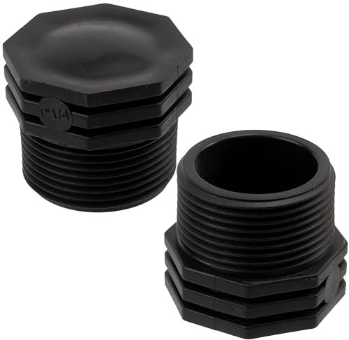 AERZETIX - C75021 - Juego 2 Tapones macho 1 1/4 para atornillar para manguera de riego sistema de goteo - presión máx 10 bar - en polietileno - racor circuito tapa irrigación
