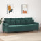 Tidyard 3 Sitzer Sofa Gästesofa Modern Couch 3er Sitzsofa Polstersofa Loungesofa Couch Sofa Wohnzimmersofa Relaxsofa Sitzmöbel für Wohnzimmer Schlafzimmer Büro, Dunkelgrün 180 cm Samt