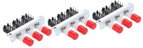 QUARKZMAN 3Pcs 50MA DC 30V 6 Broches 3 Positions Soudage DPST Bouton-Poussoir Interrupteur d'alimentation avec Capuchon Type Piano
