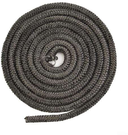 Besttoolifes Joint de porte de poêle à bois de 2 m, joint de porte de poêle à bois, joint en fibre de verre de couleur grise, joint de porte de poêle à bois, résistant à la température (12 mm)