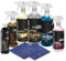CARSHARK 8-Piece Car Interior Cleaning Kit, Cherry Dressing 500ml, Glass Cleaner 1L, Leather Cleaner 500ml, Leather Cream 250ml, Fabric Cleaner 1L, Cockpit Shine 1L, 2 x Microfibre Cloths