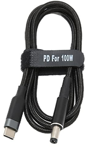 Ausla 100W Dual Chip TypeC Male Input to DC Male Power Charging Cable Laptop Power Cord, Support 5A and 100W, Fast Charge with PDs 100W 90W 65W 45W 40W (JD0608-1 (1 meter))