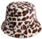 JJDreams Leopardenmuster Winter Fischerhut,Pelz Fischerhut Bucket Hat,Flauschige Fischerhut für Damen,Khaki
