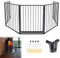QEENTOE Kaminschutzgitter Metall Ofenschutzgitter Türschutzgitter Baby Kinder Kaminschutzgitter Sicherheitsbarriere Für Kamine und Öfen Inkl.5 Elemente Schwarz 305x 76CM