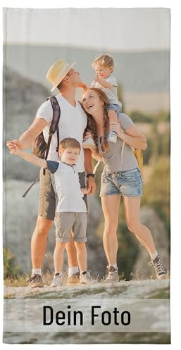Handtuch personalisiert mit Foto - Personalisiertes Handtuch bedrucken - Persönliches Foto Geschenk für Familie und Freunde - Coole Fotogeschenke für Freundinnen, Freunde und Partner - 100 x 50 cm