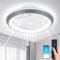 Modern Deckenventilator mit Beleuchtung und Fernbedienung 75W, 49cm Deckenleuchte mit Ventilator Lampe Decke Dimmbar, 3 Farbtemperatur und 6 Geschwindigkeiten Deckenventilator mit Lampe, Leise, Weiß