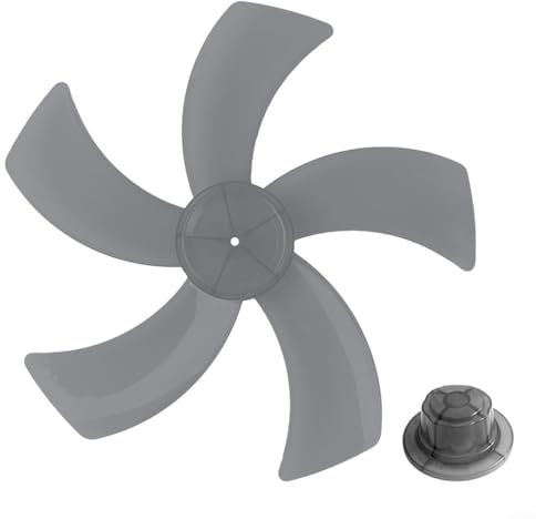 Puupaa 18 Inch Plastic Fan Blades Replacement for Pedestal and Desk Fans, 5-Leaf Design with Nut Cover, Low Noise for Home and Office Use(Black)