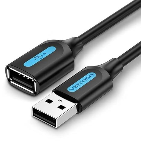 Watio Wave Cable alargador usb - cable de 2 metros, tipo 2.0, macho a hembra, color negro, ideal para extender conexiones eléctricas.*