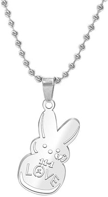 Ticome Lil-Peep Necklace Stainless Steel Rapper Pendant Gifts for Young Singer Fans,Simple Personality Fashion Jewelry Hip Hop Trend LOVE Necklace(Silver)