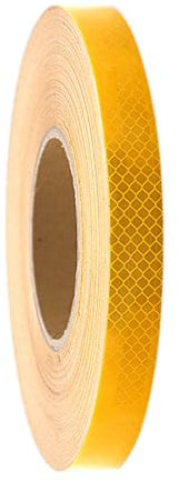 DAEOIBHJR Nastro Catarifrangente Adesivo, 2cm x 45m Nastro Segnaletico Riflettente, Strisce Catarifrangenti Adesive, Adesivi Sicurezza Alta Visibilità Impermeabile per Auto, Moto, Bicicletta,Giallo