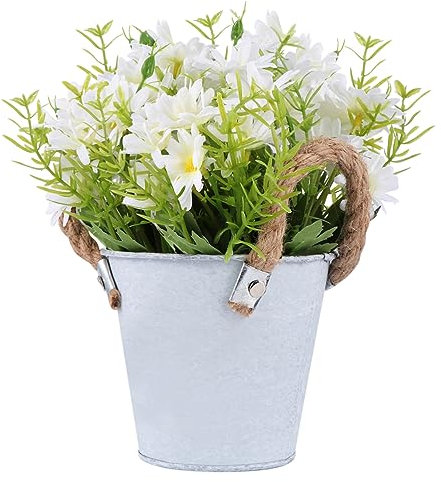 VINTORKY Simulation Daisy Bonsai Realistic Flower Pot Handicraft Decoration Artificial Plant for Home Office