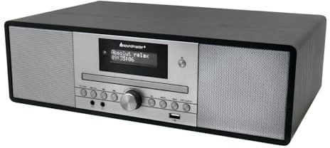 Soundmaster DAB980SW Stereo Kompaktanlage DAB+/UKW, CD‑MP3, USB & Bluetooth mit Weck‑ & Hörbuchfunktion, schwarz