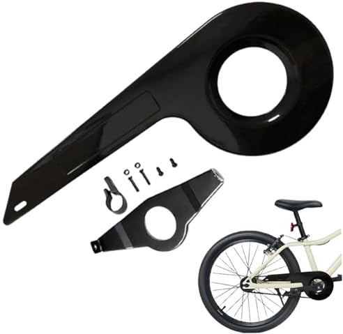 Hperu Fahrradkettenschutz für Kinder, schwarzer, Stabiler PP-Fahrradkettenschutz, mit Zubehör, passend für 32–36 Zähne, Fahrradschutz für die Sicherheit von Kindern, Schutz