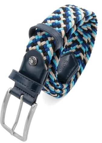 Navigare Cintura Elastica Intrecciata Made in Italy, Uomo e Donna, con Inserti in Vera Pelle