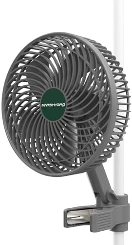 MARS HYDRO Grow - Ventilatore oscillante con clip, 15,2 cm, 10 livelli di vento | Motore EC, controllo APP/WiFi tramite iHub o iControl, ventola silenziosa da 32 dB per Growbox, tenda da coltivazione, 9 W